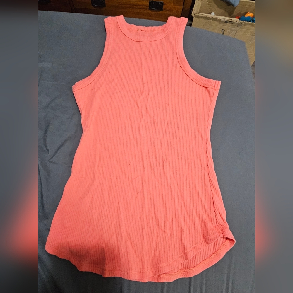 dip Coral Ribbed Tank Top
